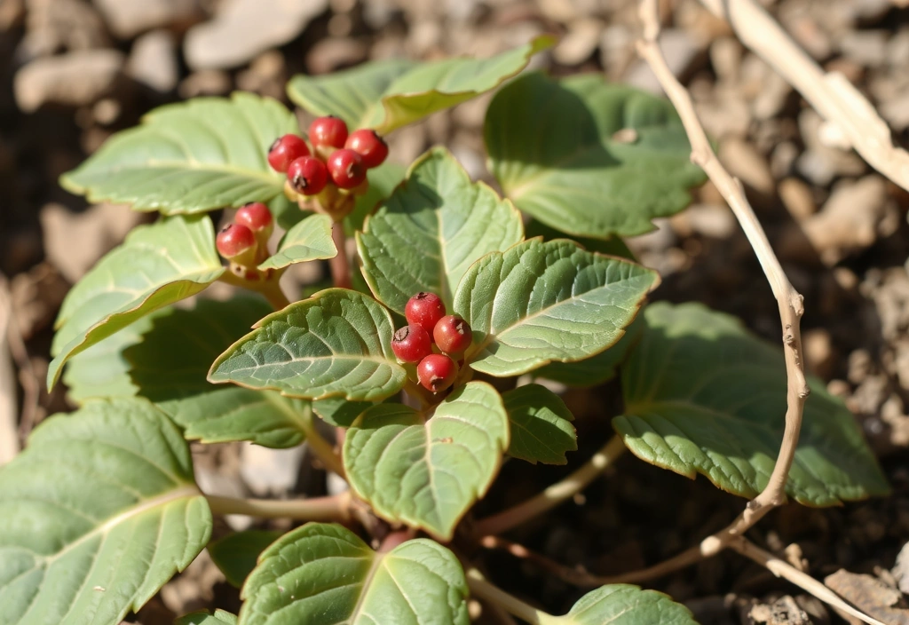 Ashwagandha plant with berries